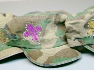 Camo Fatigue Cap FDL glitter and rhinestone hat