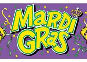 63"x2' Jumbo plastic Mardi Gras banner