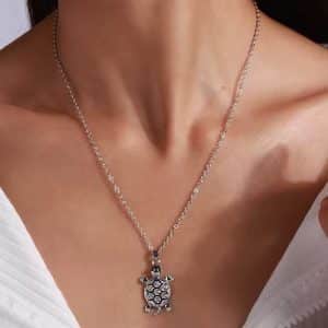 Rhinestone Turtle Necklace
