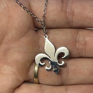 Stainless Steel Fleur de Lis Necklace