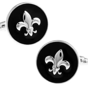 Black Emblem Fleur de Lis Cufflinks