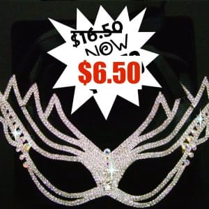Silver AB crystal rhinestone mask