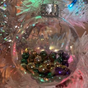 60mm Iridescent Bead Filled Glass Ornament