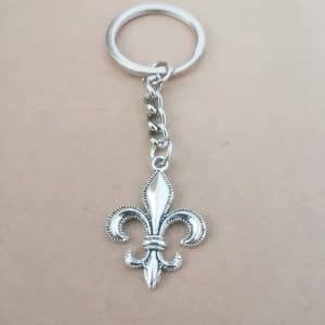 Silver Fleur de Lis Keychain