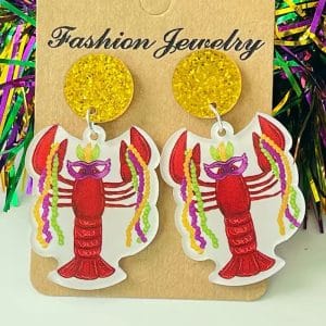 Mardi Gras Crawfish Earrings