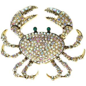 Stunning AB Crystal Crab Brooch