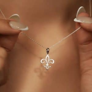 Silver Fleur de Lis Cutout Necklace