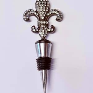 Rhinestone Fleur de Lis Wine Stopper