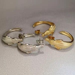 Alligator Body Hoop Earrings
