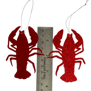 3.5” Red Glitter Crawfish Acrylic Ornament