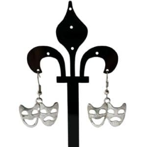 Comedy Tragedy Silver Earrings