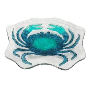 10.5” Glass Blue Crab Plate